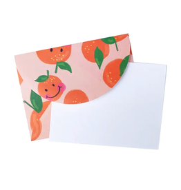Smiley Orange Envelope Note Set - Set of 10