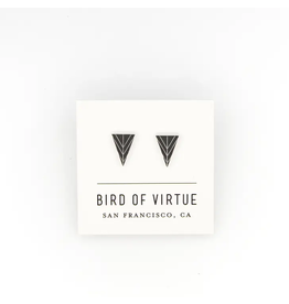 Bird of Virtue Geometric Black + White Studs ·  Long Triangle