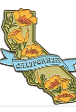 SF Mercantile CA State w/ Poppies Enamel Magnet