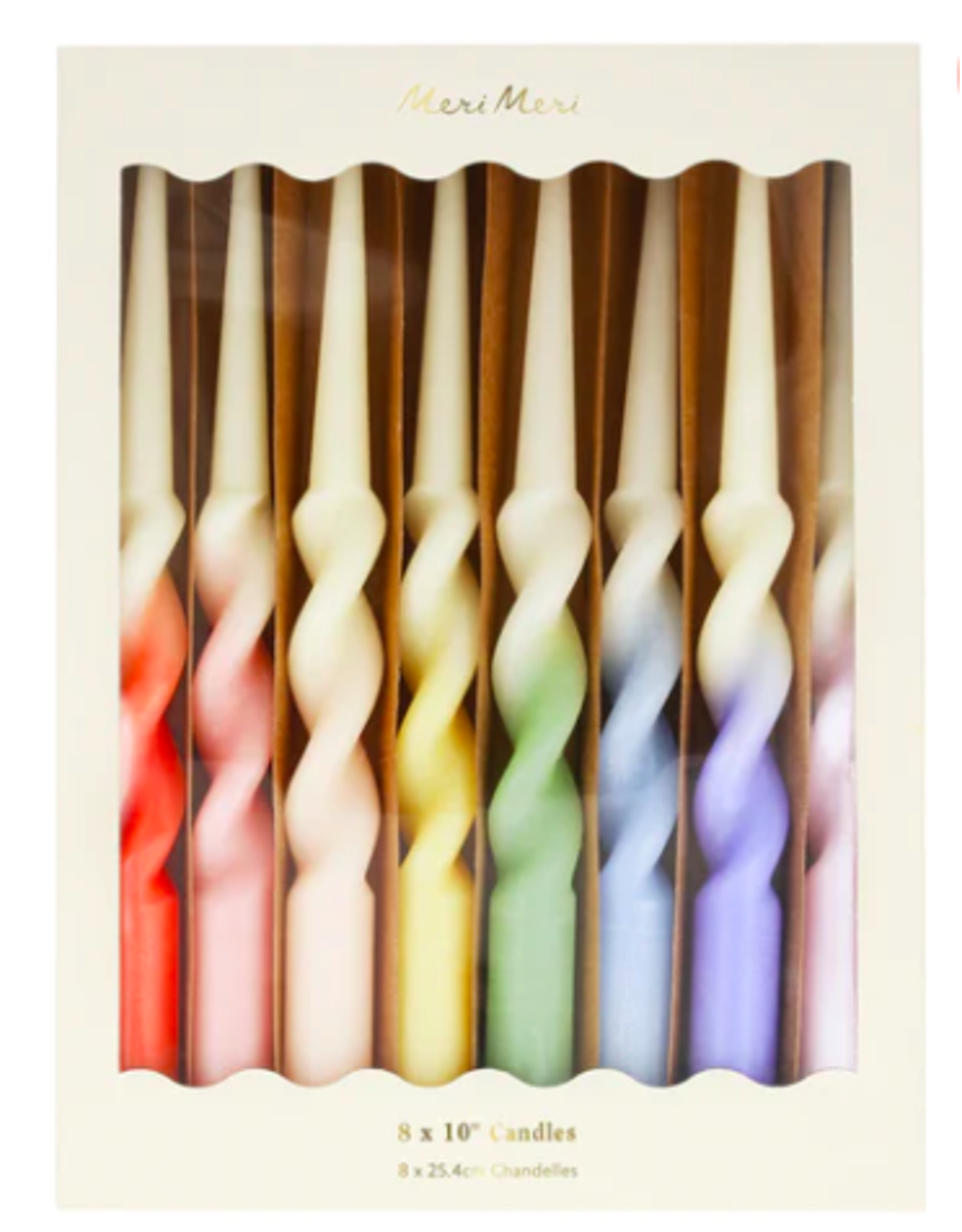Rainbow Dipped Twisted Candles