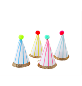 Stripe Pompom Mini Party Hats