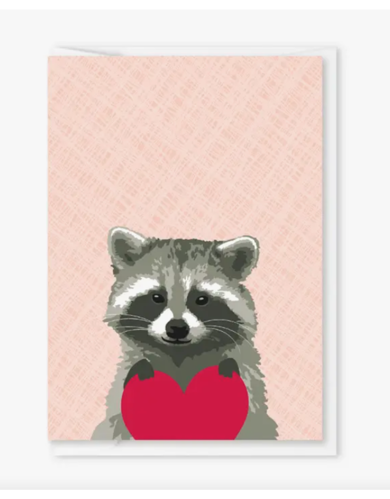 Modern Printed Matter Raccoon Heart Folded Enclosure Card