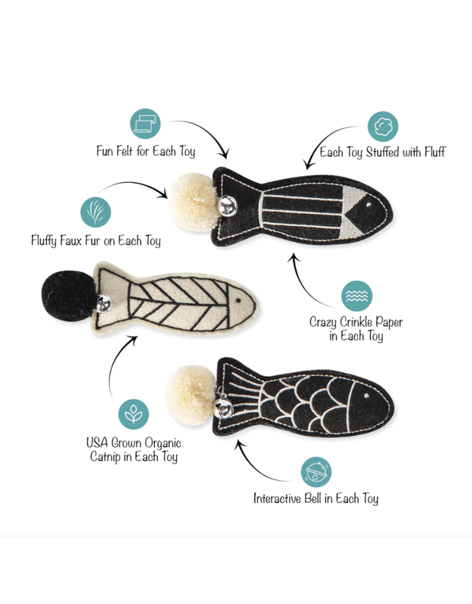 Fringe Studio Off the Scales 3 Mini Cat Toys