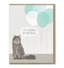 Modern Printed Matter Cat Hairball Birthday Card