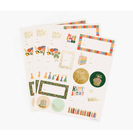 Rifle Paper Birthday Cake Stickers & Labels - 3 Pack