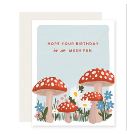 Slightly Stationery Mushroom Birthday Card