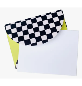 Checkers Patterned Envelope Note Set - Set of 10