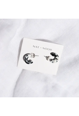 Nat + Noor Mali Hoops - Black + White