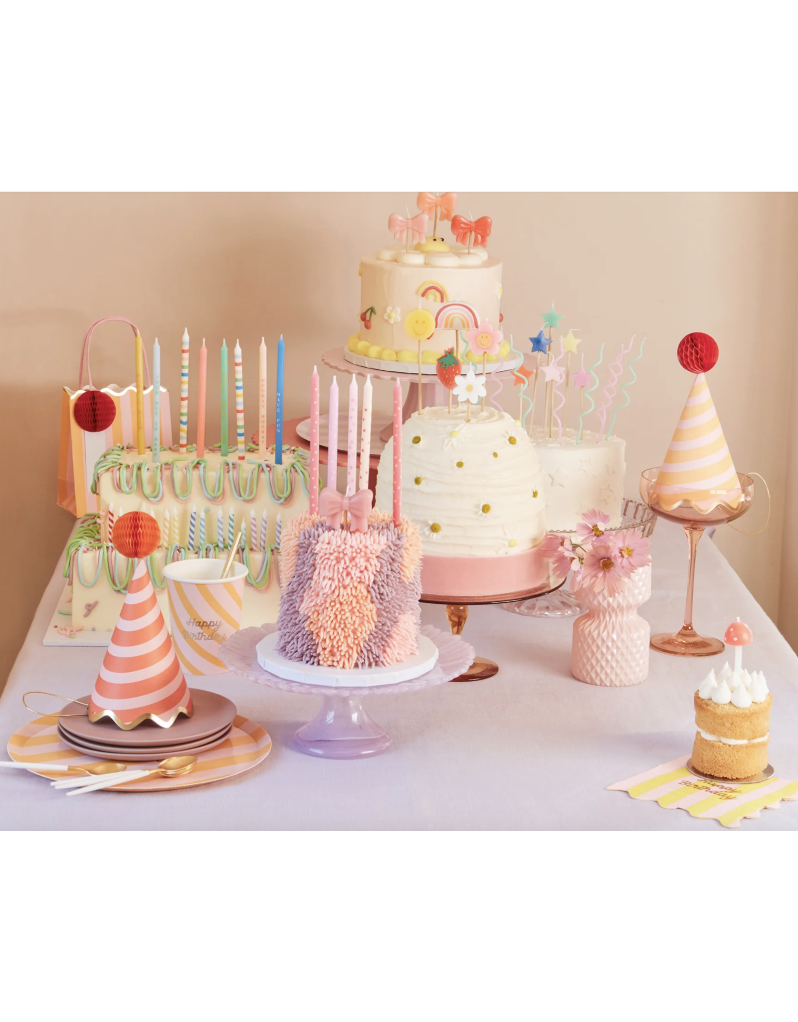 Pink Stars Candles