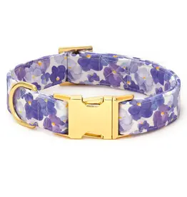 Pressed Pansies Dog Collar