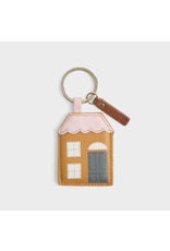 Caroline Gardner Tan/Pink House Keychain