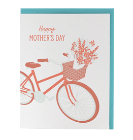 Bike with Basket of Flowers Card