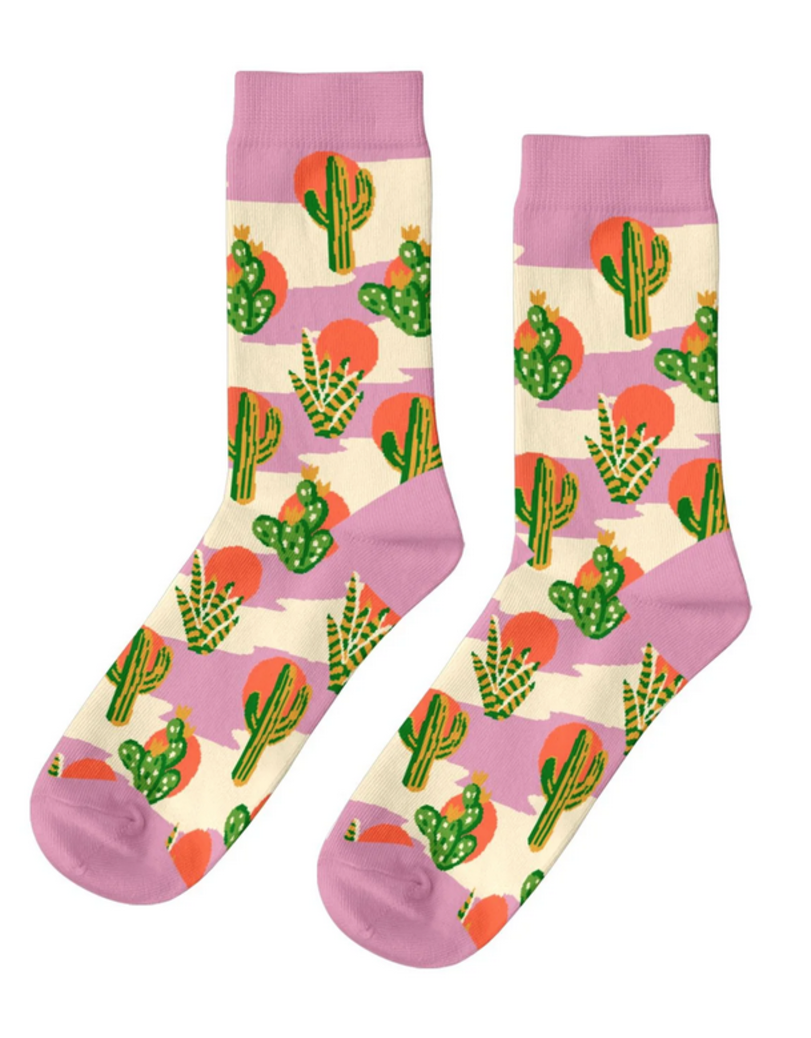 Women's Crew Socks - Cactus Sunset