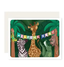 Slightly Stationery Jungle Welcome Baby Card