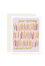 Slightly Stationery Lit Birthday Card