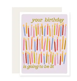 Slightly Stationery Lit Birthday Card