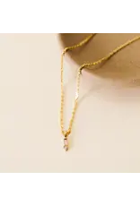 JaxKelly Baguette Drop Pendant Necklace - Pink