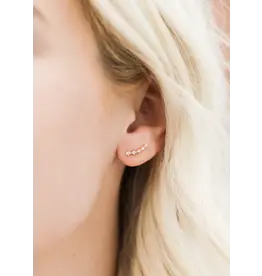JaxKelly Earrings - Crawler, Champagne CZ