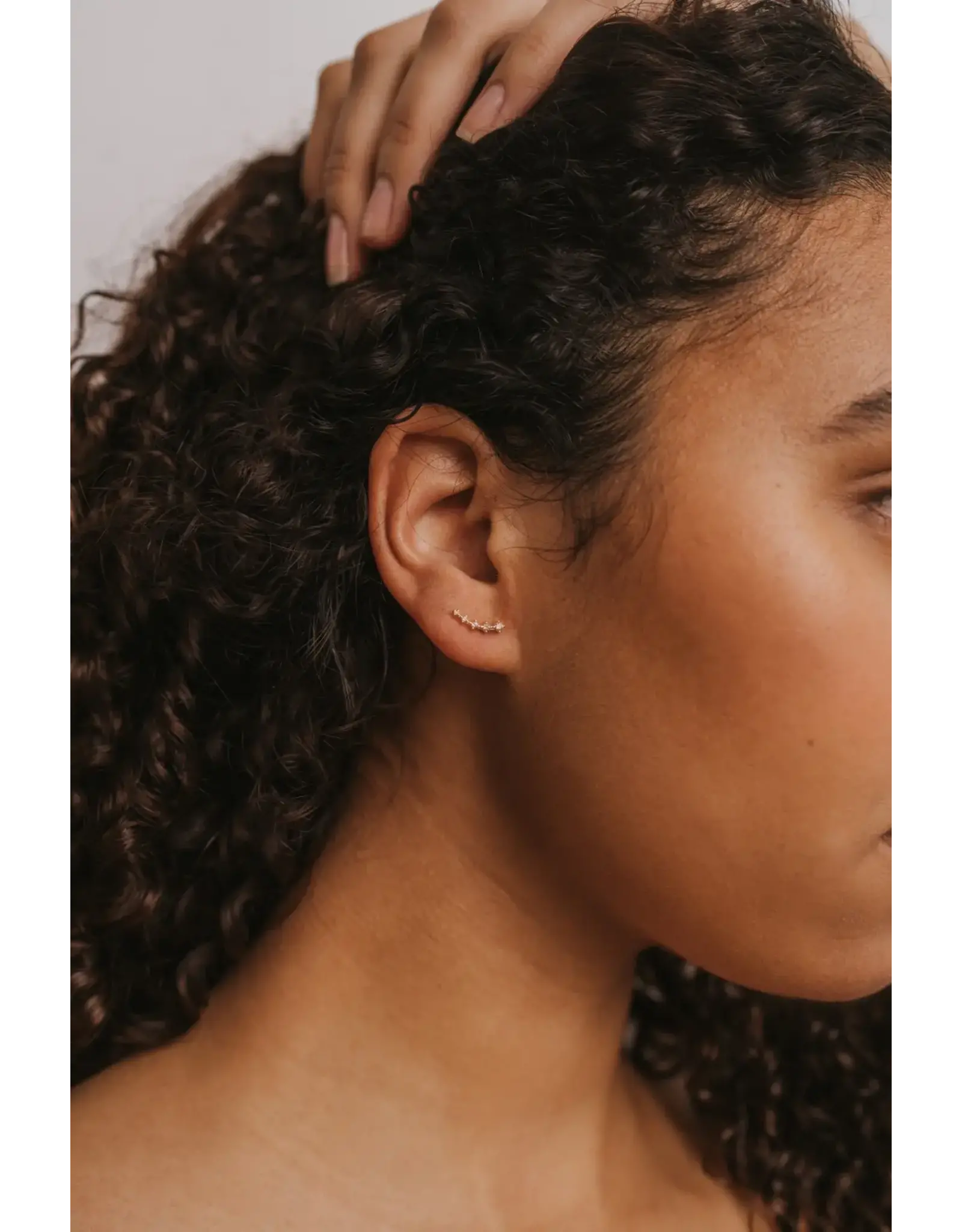 JaxKelly Earrings - Crawler, Champagne CZ
