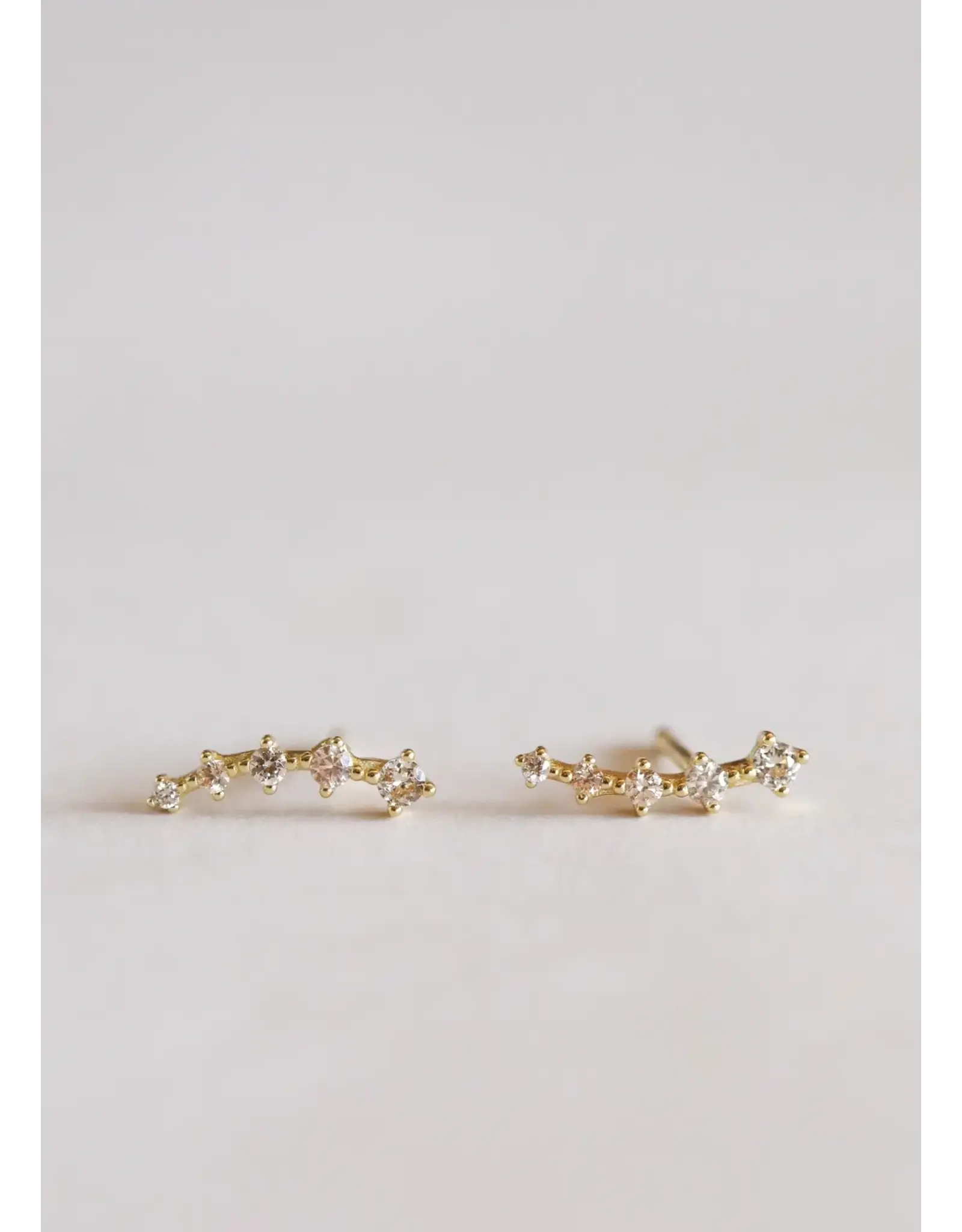 JaxKelly Earrings - Crawler, Champagne CZ