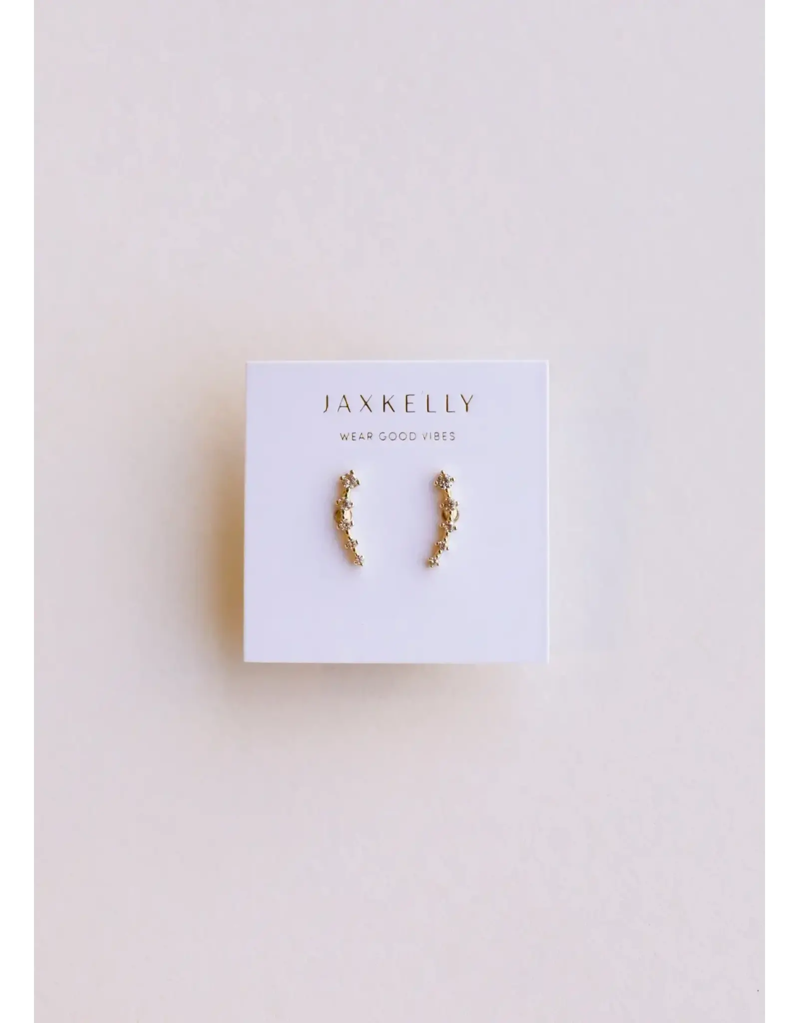 JaxKelly Earrings - Crawler, Champagne CZ