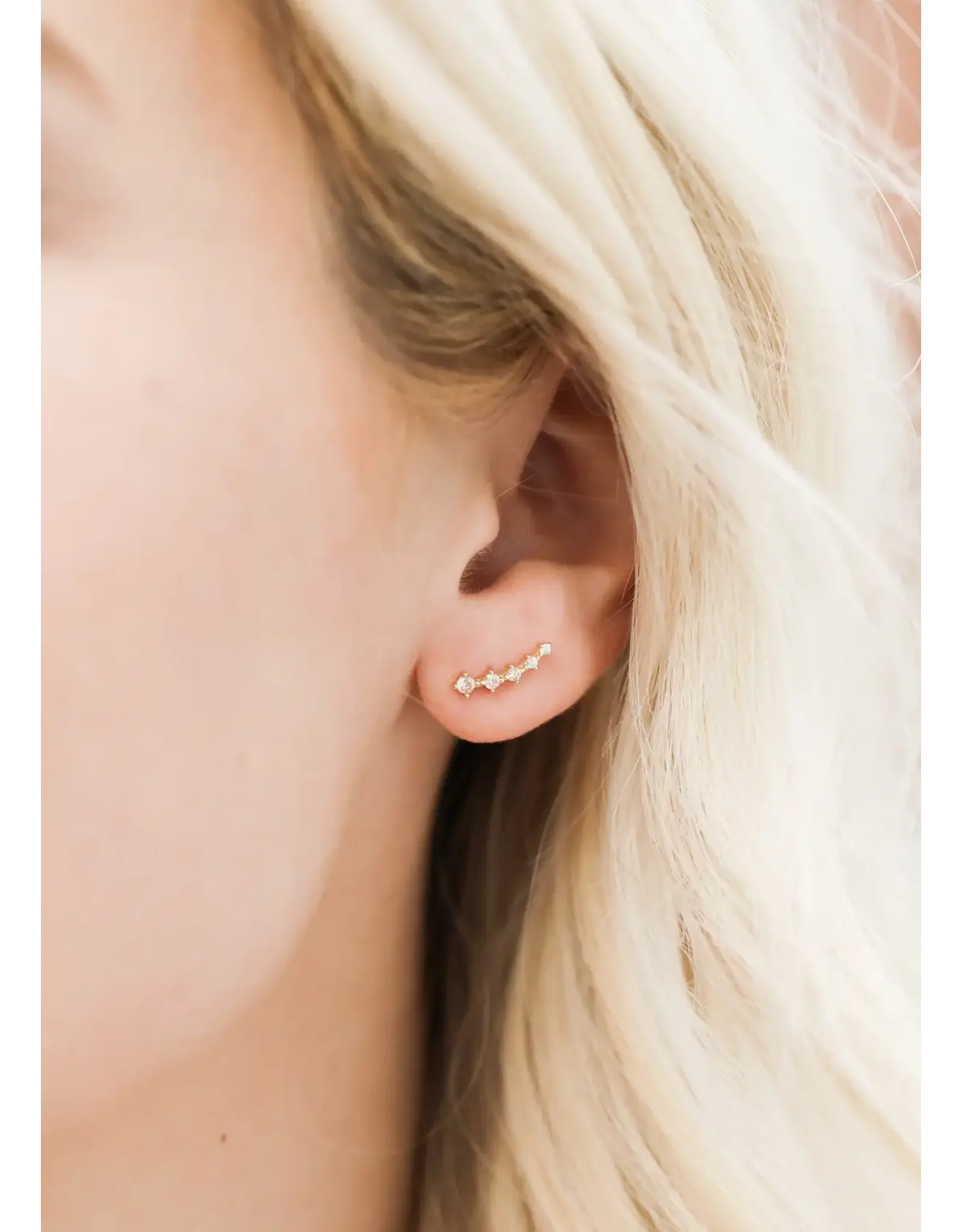 JaxKelly Earrings - Crawler, Champagne CZ