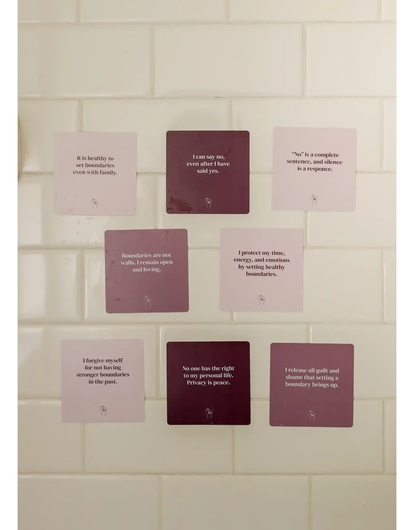 JaxKelly Shower Affirmation Cards - Boundaries