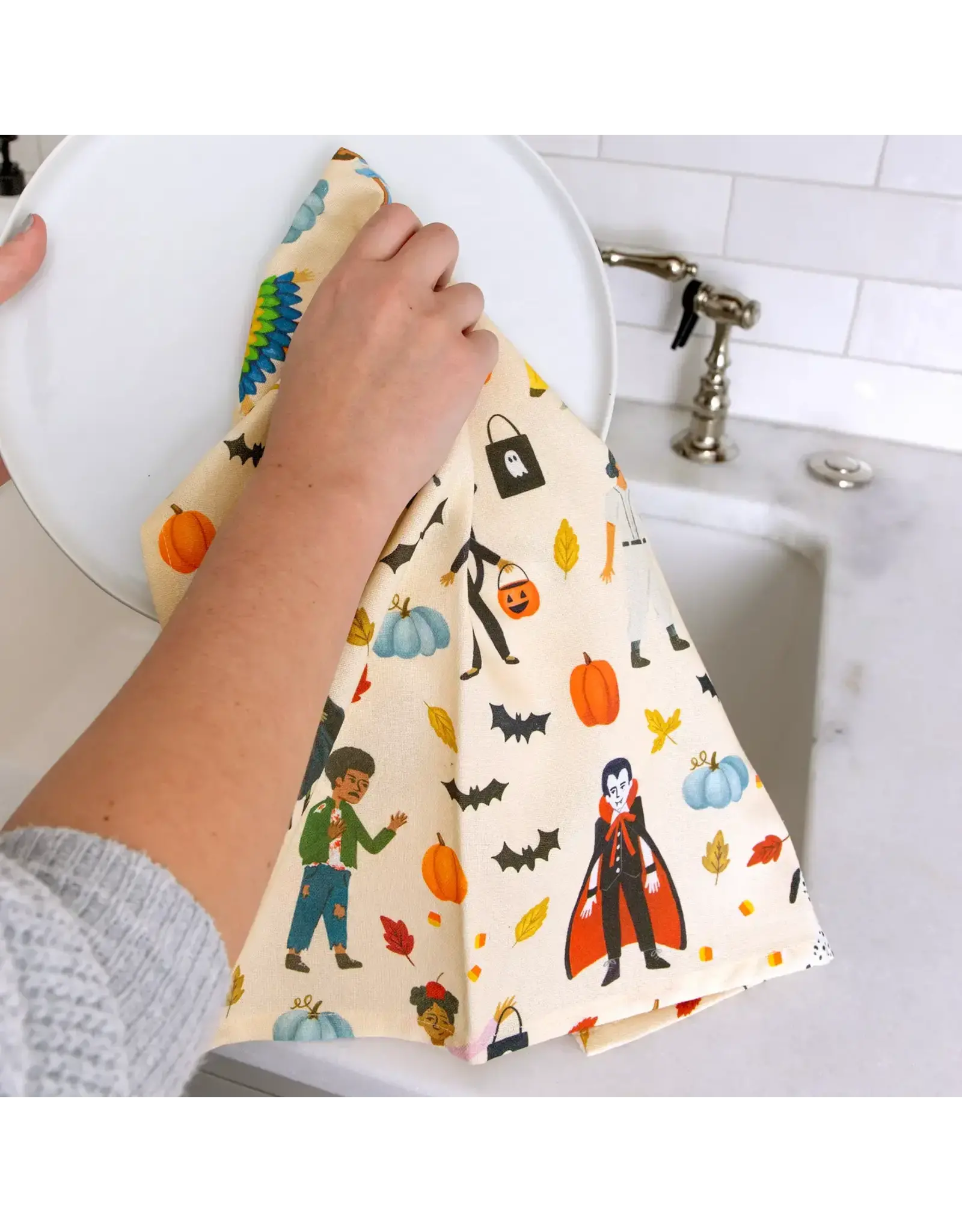 Trick-or-Treaters Kitchen Towel