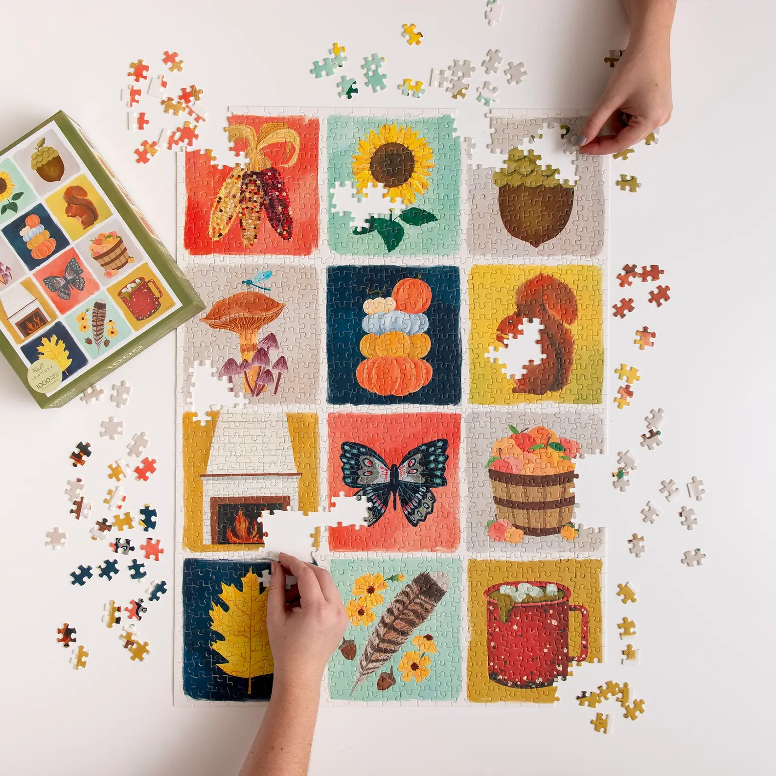 Fall Grid Puzzle - 1,000 Pcs - Orange Bird