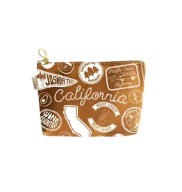 California Pins & Patches Zipped Pouch - Caramel