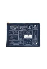 San Francisco Flat Zip Pouch - Denim