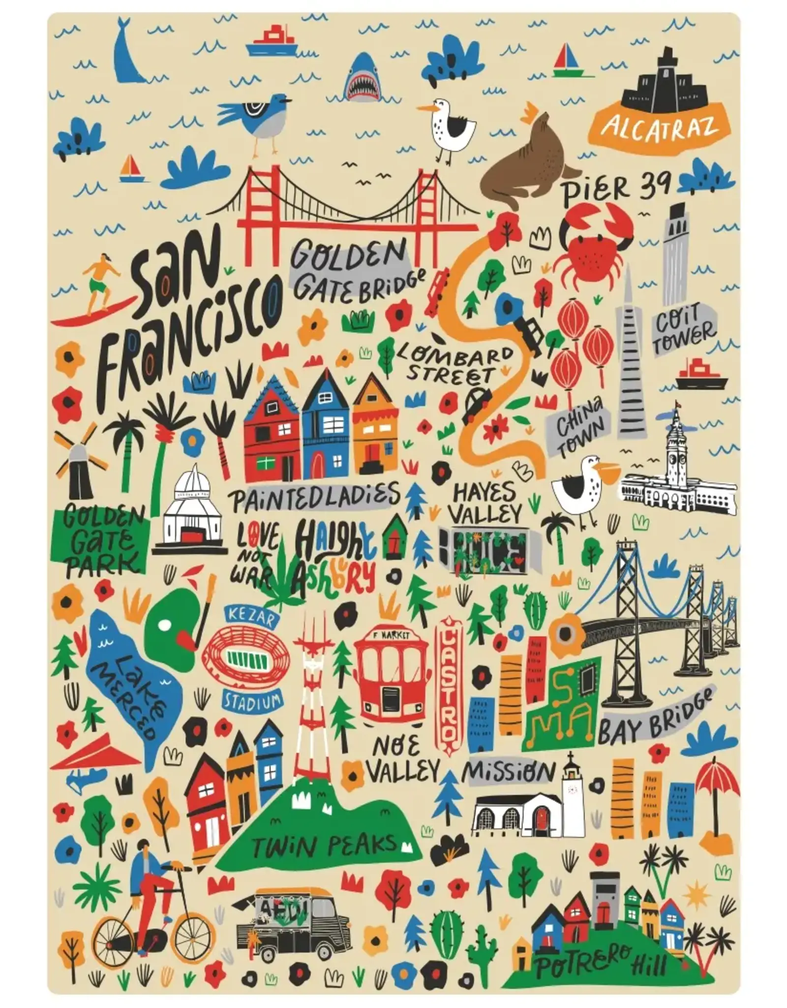 Local Notion Cartoon Map 500 pc Puzzle