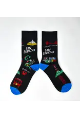 Local Notion Men's Socks - Cartoon Map of San Francisco