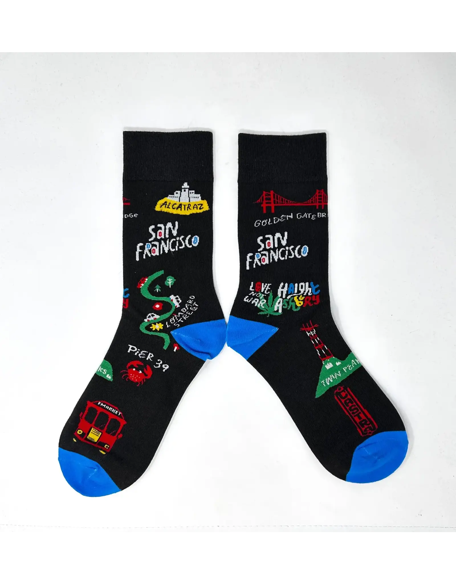 Local Notion Men's Socks - Cartoon Map of San Francisco