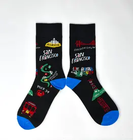 Local Notion Men's Socks - Cartoon Map of San Francisco