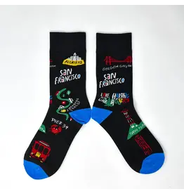 Local Notion Women's Socks - Cartoon Map of San Francisco