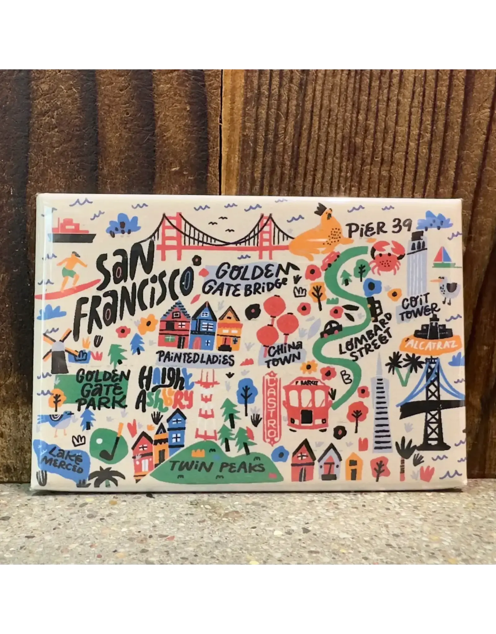 Local Notion San Francisco Cartoon Map Magnet
