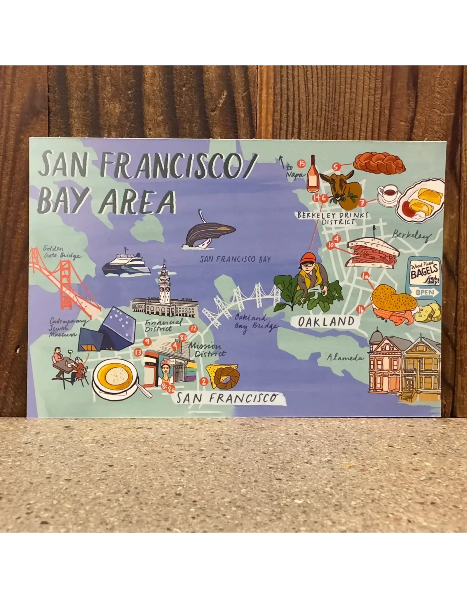 Local Notion San Francisco Bay Area Map Postcard