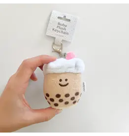 A Jar Of Pickles Mini Boba Milk Tea Plushie Keychain - Pink