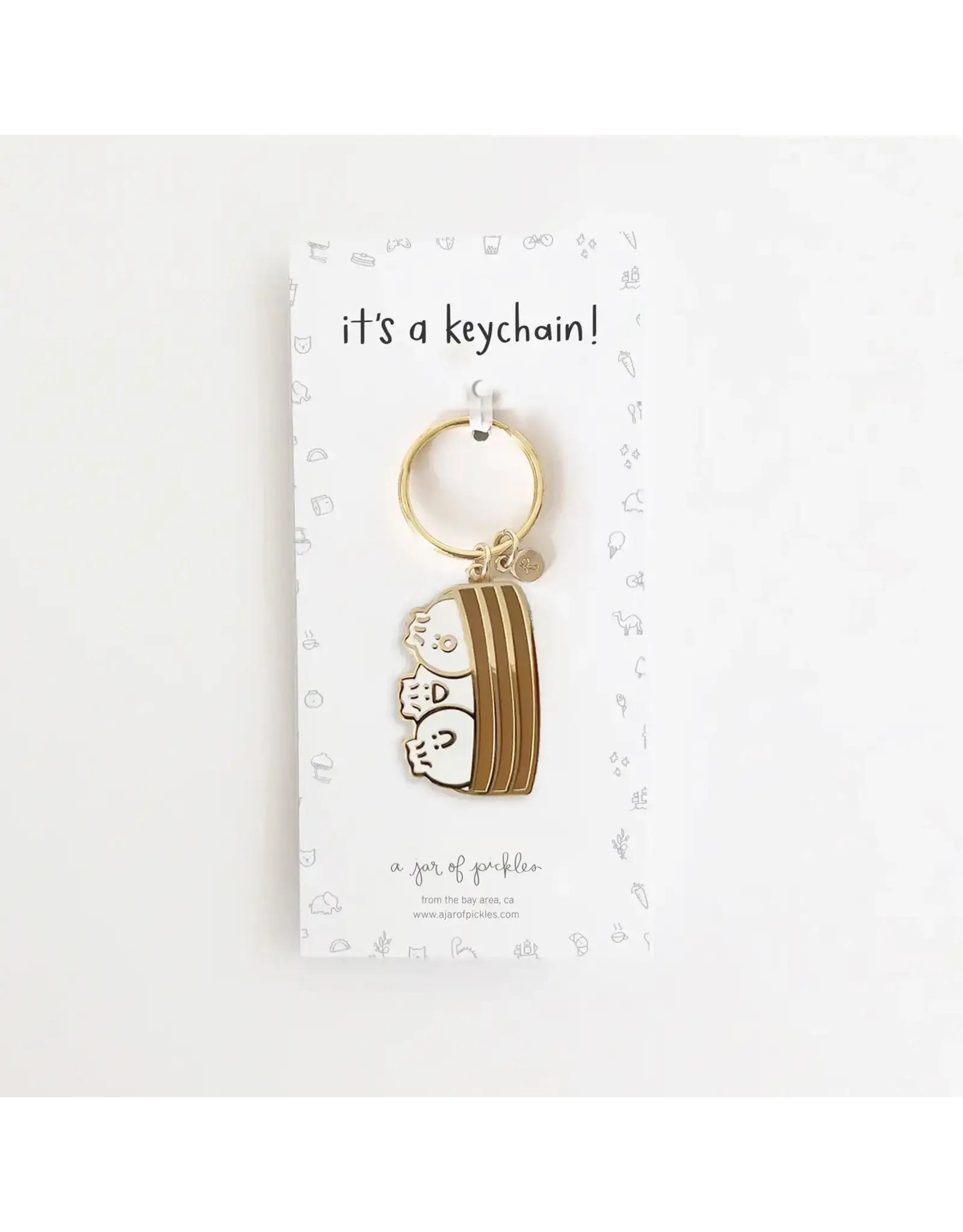 A Jar Of Pickles Bao Dumpling Basket Keychain