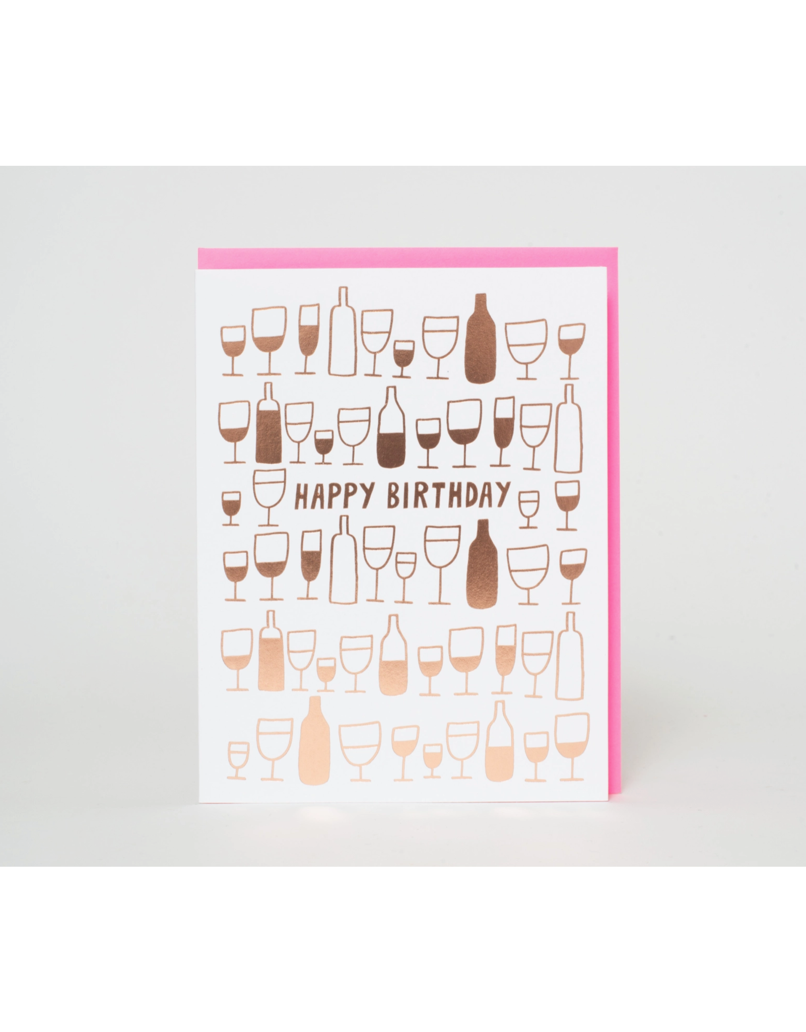 Egg Press Happy Birthday Wine Glasses Card