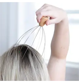 Kikkerland Wooden Stand Head Massager