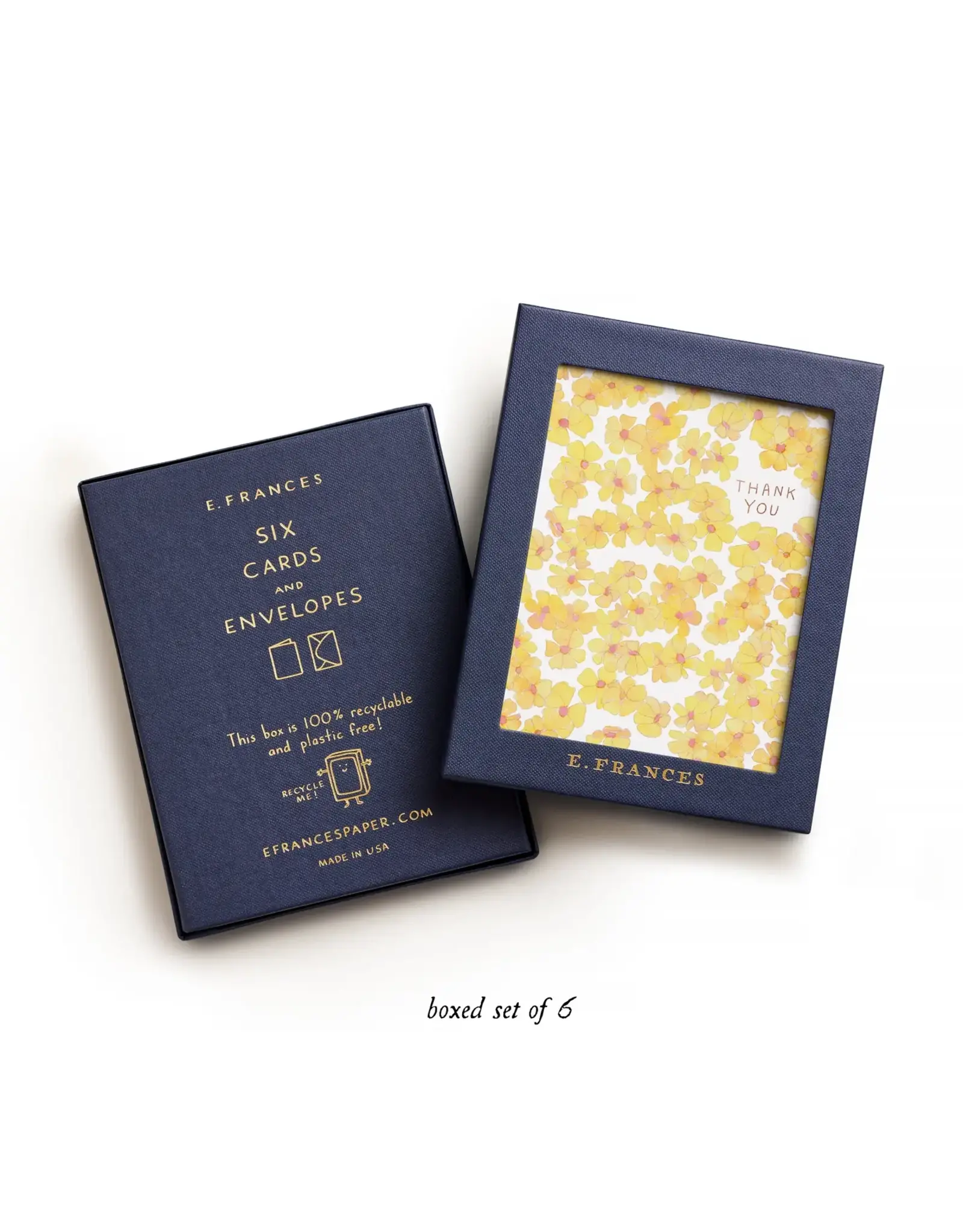 E. Frances Yellow Flowers Thank You - Boxed Set of 6