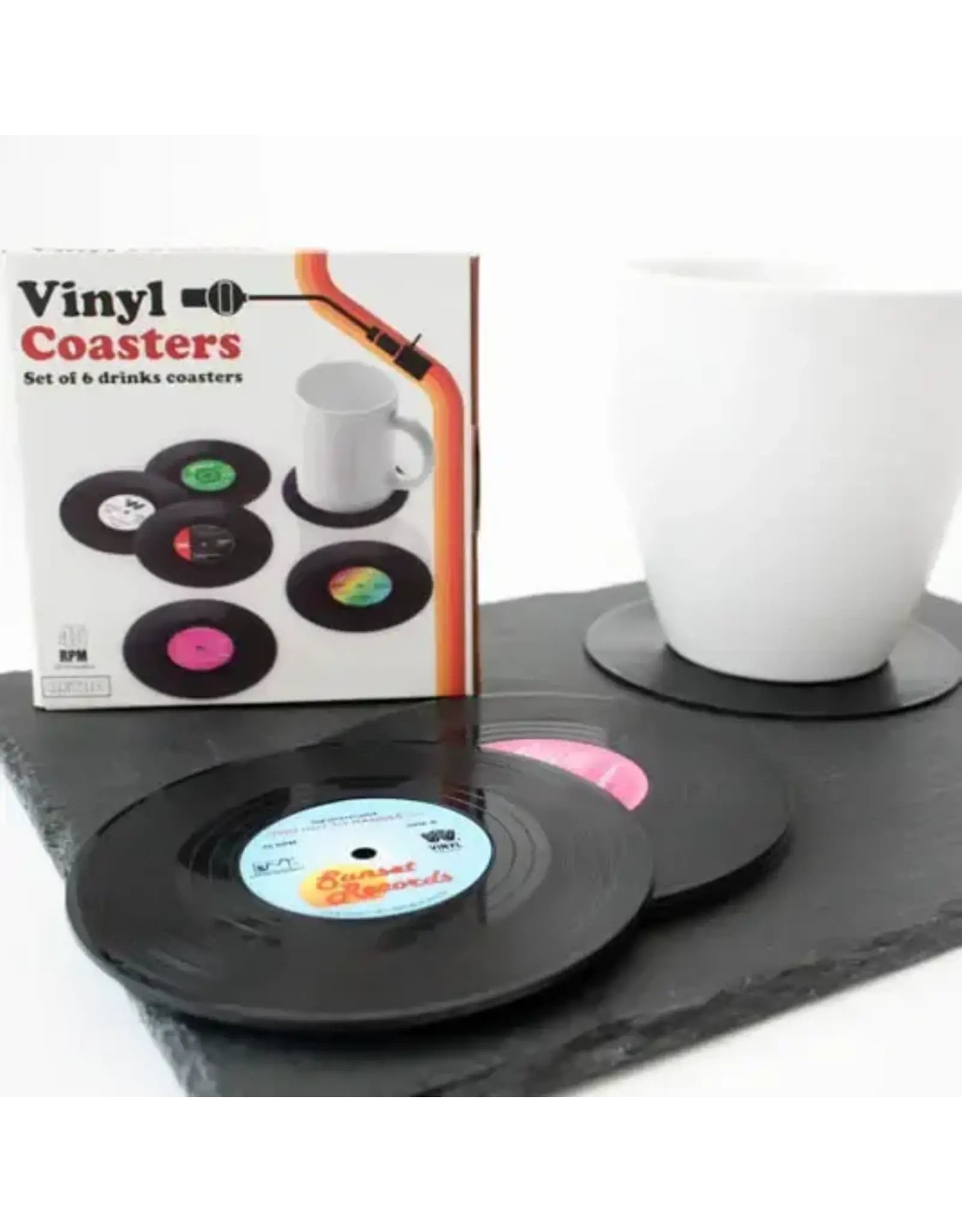 Gift Republic Vinyl Retro Coasters