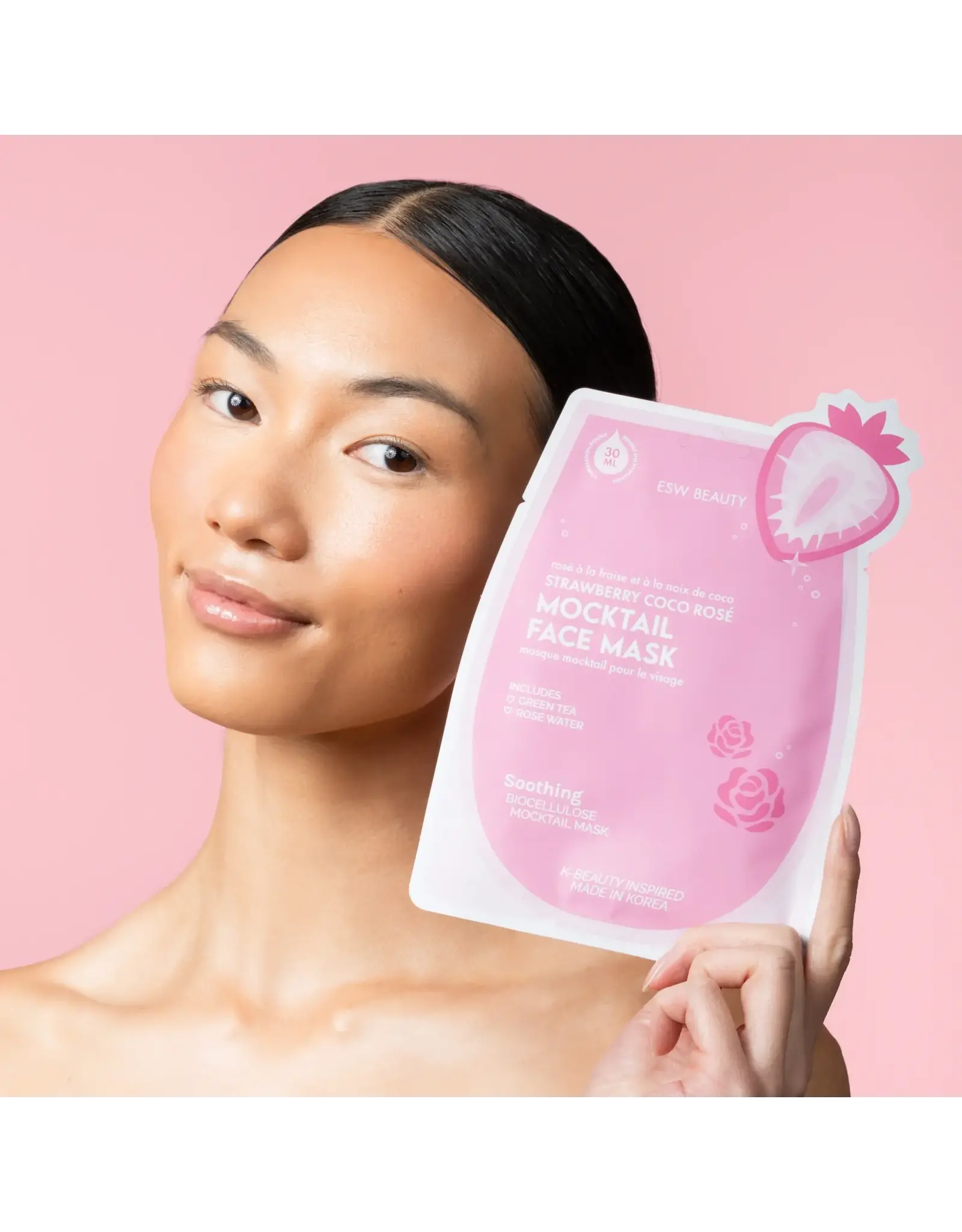 ESW Beauty Strawberry Coco Rosé Soothing Biocellulose Mocktail Mask
