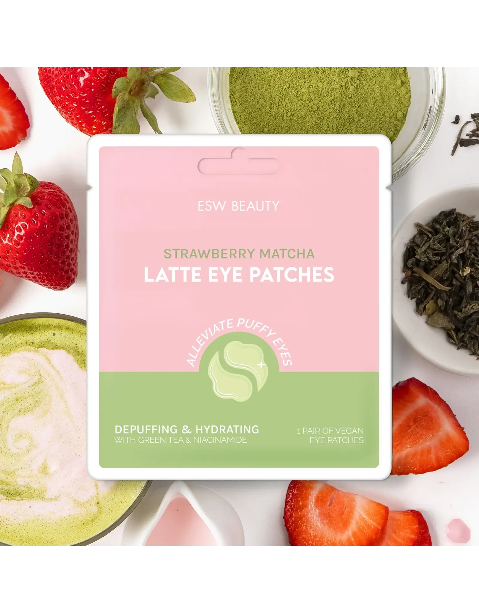 ESW Beauty Strawberry Matcha Latte Depuffing & Hydrating Eye Patches