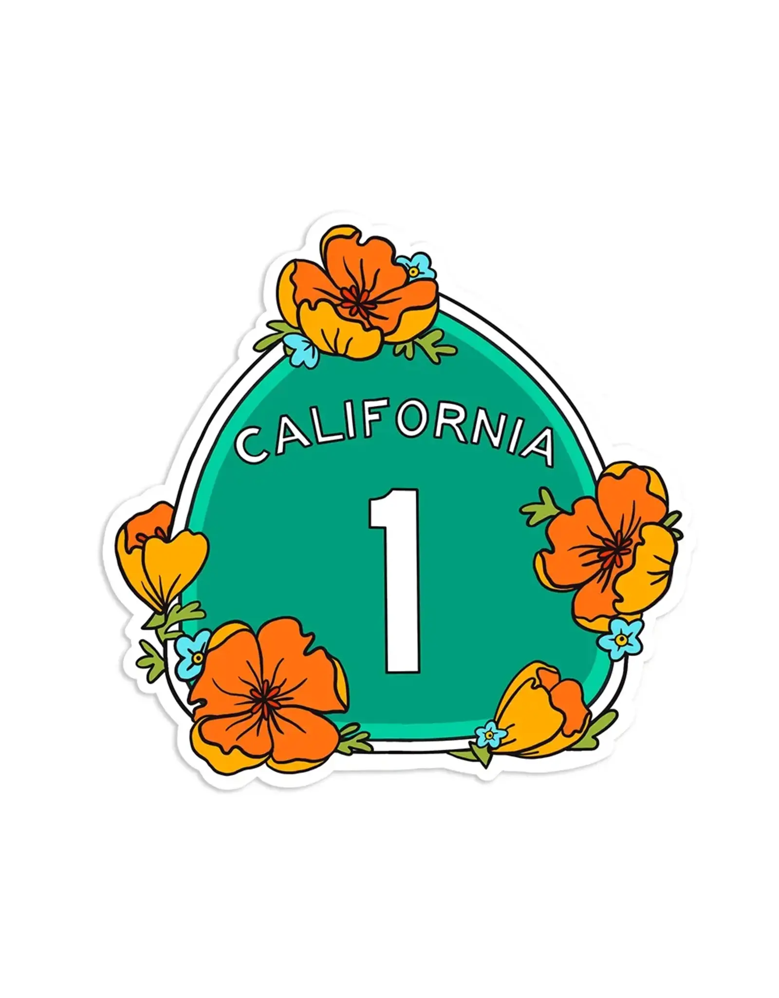 Brenna Daugherty Illustration California Highway 1 Sticker