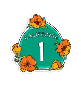 Brenna Daugherty Illustration California Highway 1 Sticker