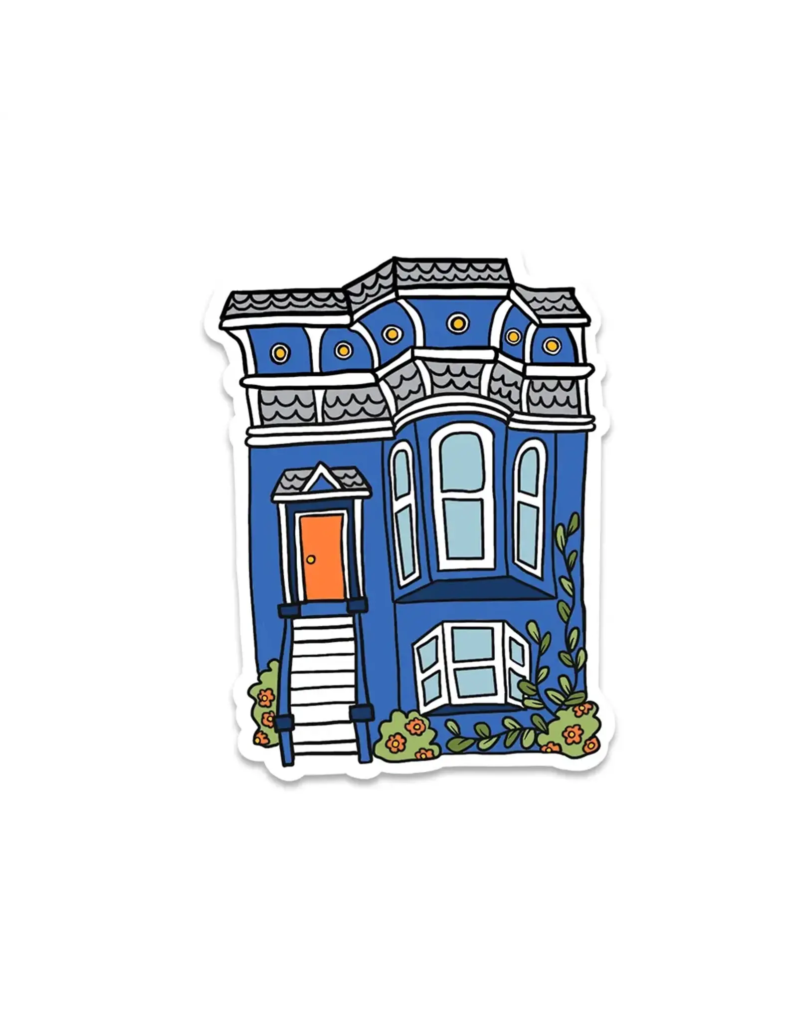 Brenna Daugherty Illustration San Francisco Blue House Sticker