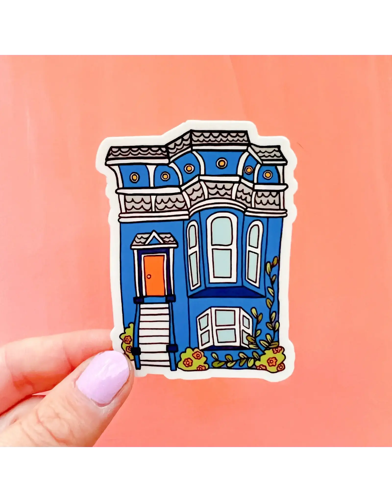 Brenna Daugherty Illustration San Francisco Blue House Sticker